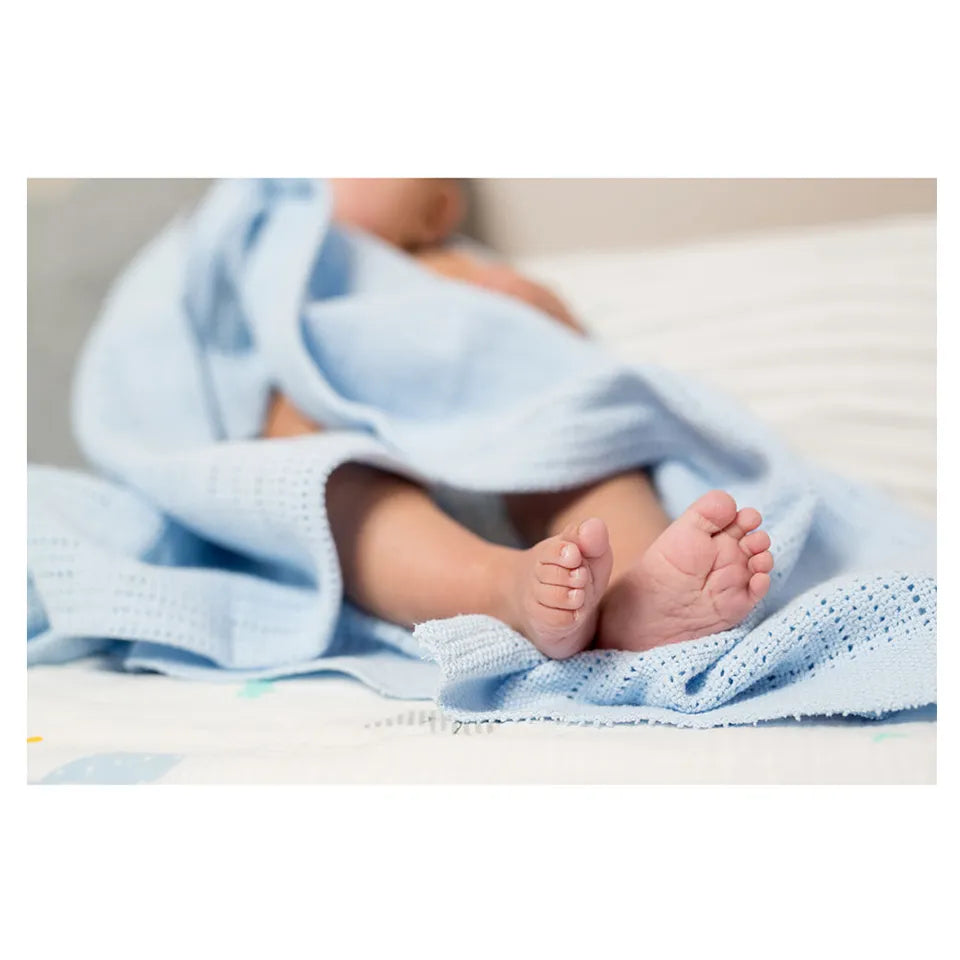 Lulujo Cellular Blanket - Blue - Laadlee