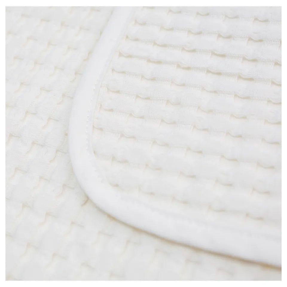 Lulujo Waffle Blanket (100cm x 80cm) - Cream Vanilla - Laadlee