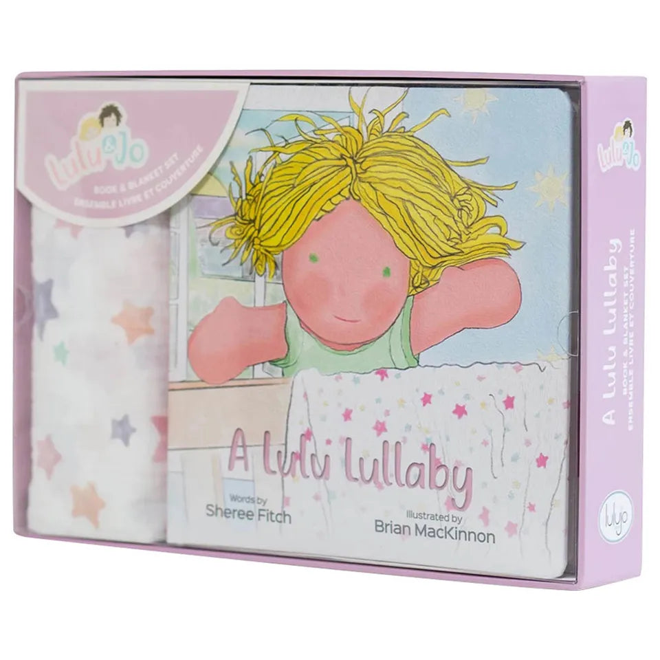 Lulujo Cotton Swaddle & Book GIFT SET - Lulu Lullaby - Laadlee