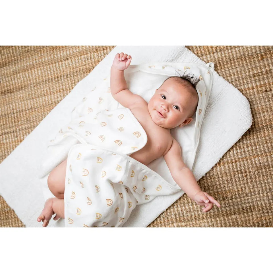 Lulujo Baby Hooded Towel - Boho Rainbow - Laadlee