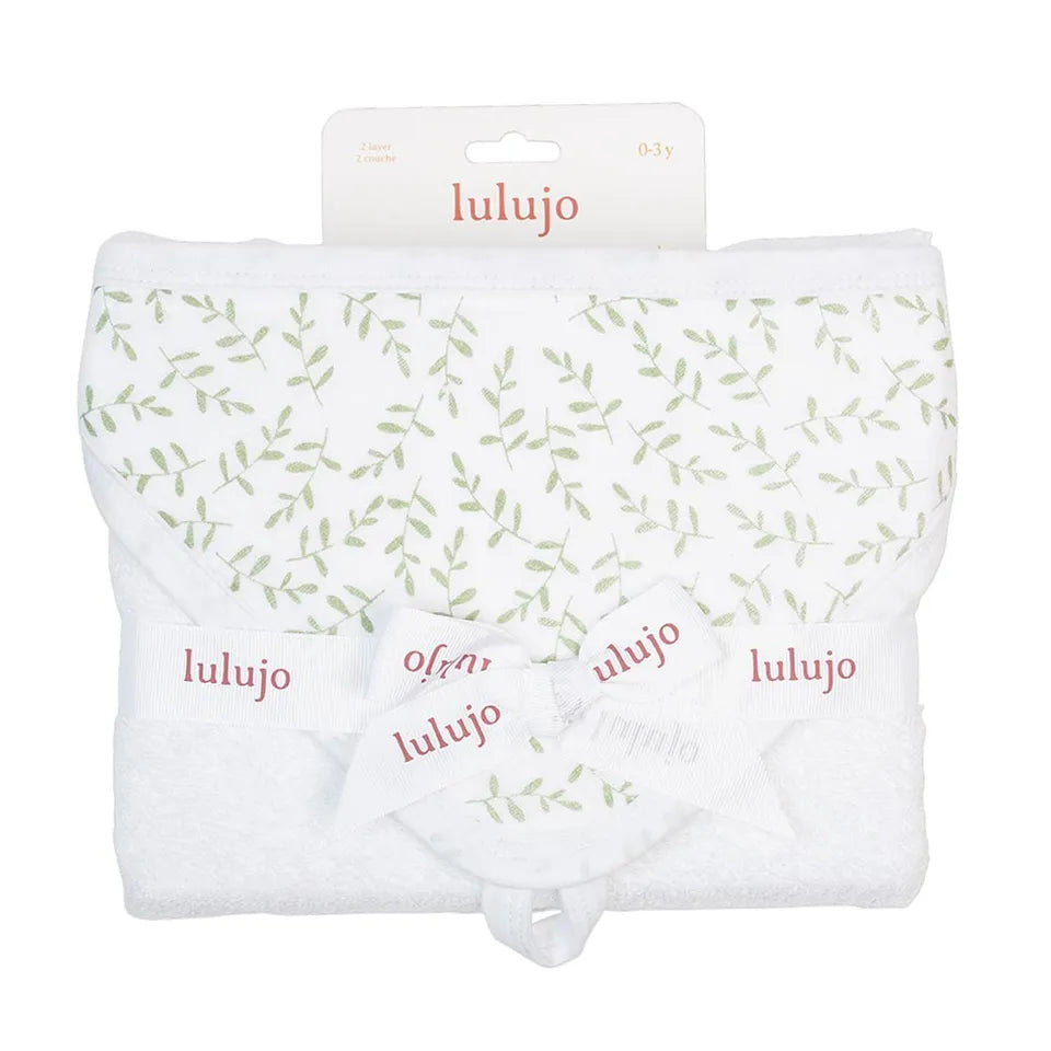 Lulujo Baby Hooded Towel - Greenery - Laadlee