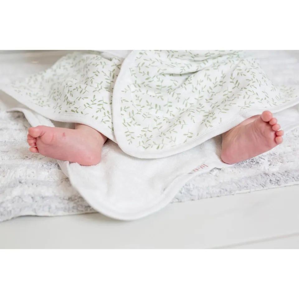 Lulujo Baby Hooded Towel - Greenery - Laadlee