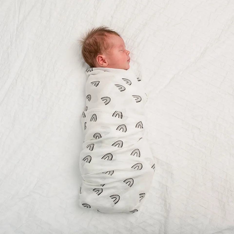 Lulujo Bamboo Swaddle - Black Rainbow - Laadlee