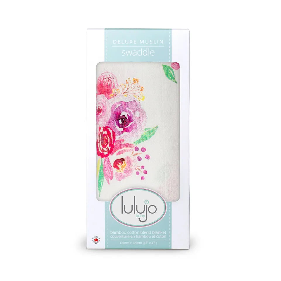 Lulujo Bamboo Swaddle - Posies - Laadlee