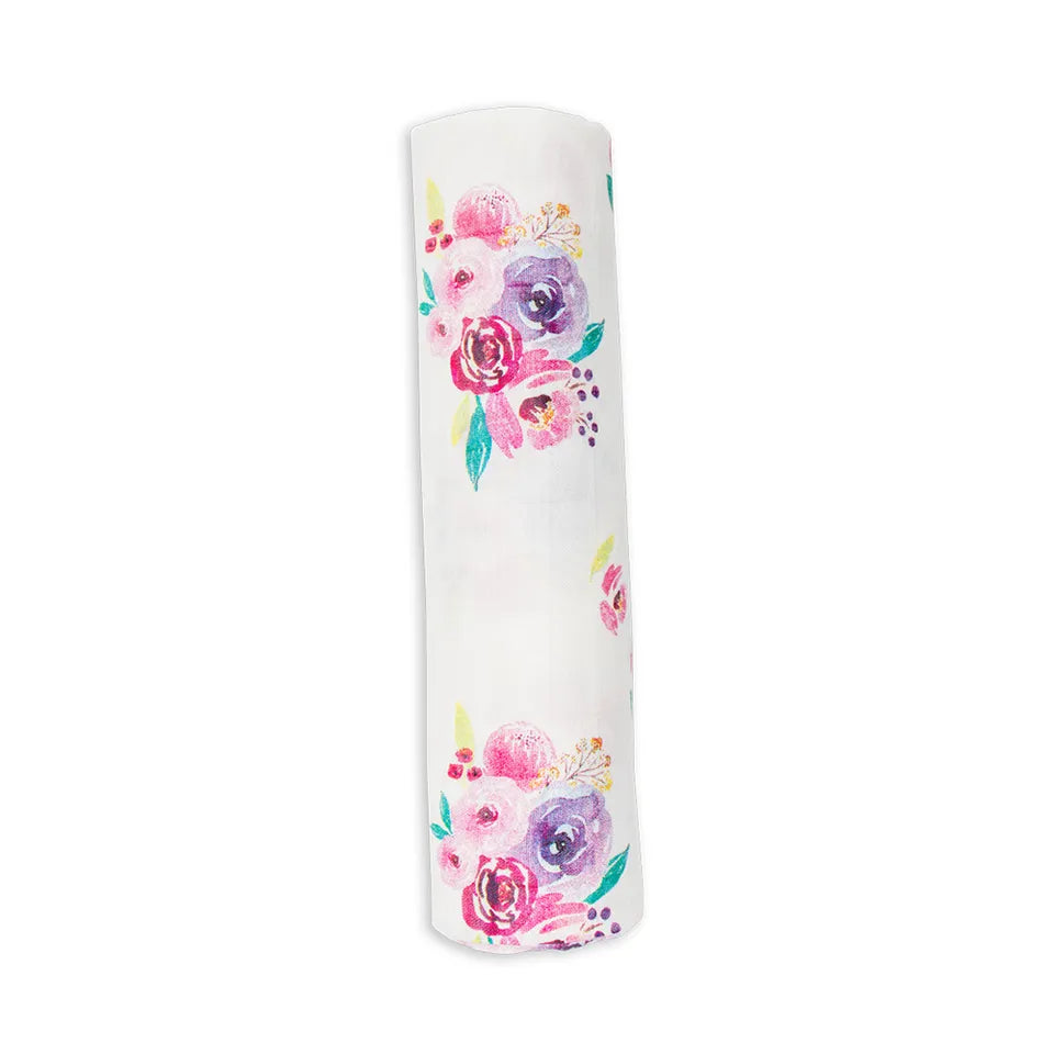 Lulujo Bamboo Swaddle - Posies - Laadlee