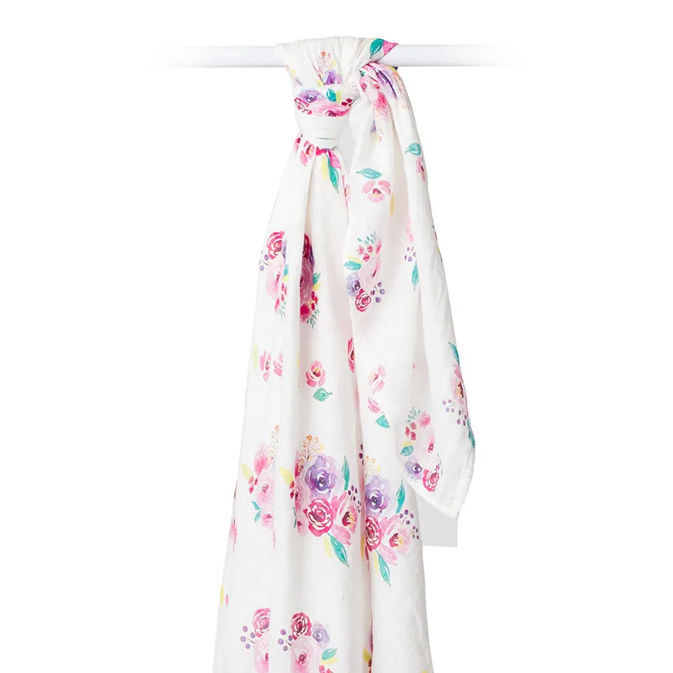 Lulujo Bamboo Swaddle - Posies - Laadlee