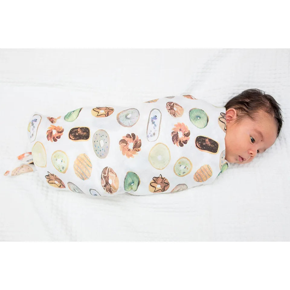 Lulujo 3-Pack Bamboo Muslin Swaddle Blankets - Baby Blues - Laadlee