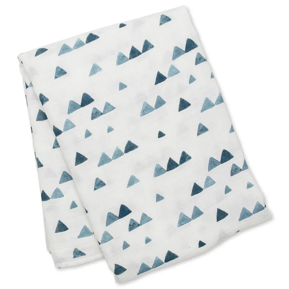 Lulujo 3-Pack Bamboo Muslin Swaddle Blankets - Baby Blues - Laadlee