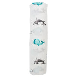 Lulujo Bamboo Swaddle - Whales - Laadlee