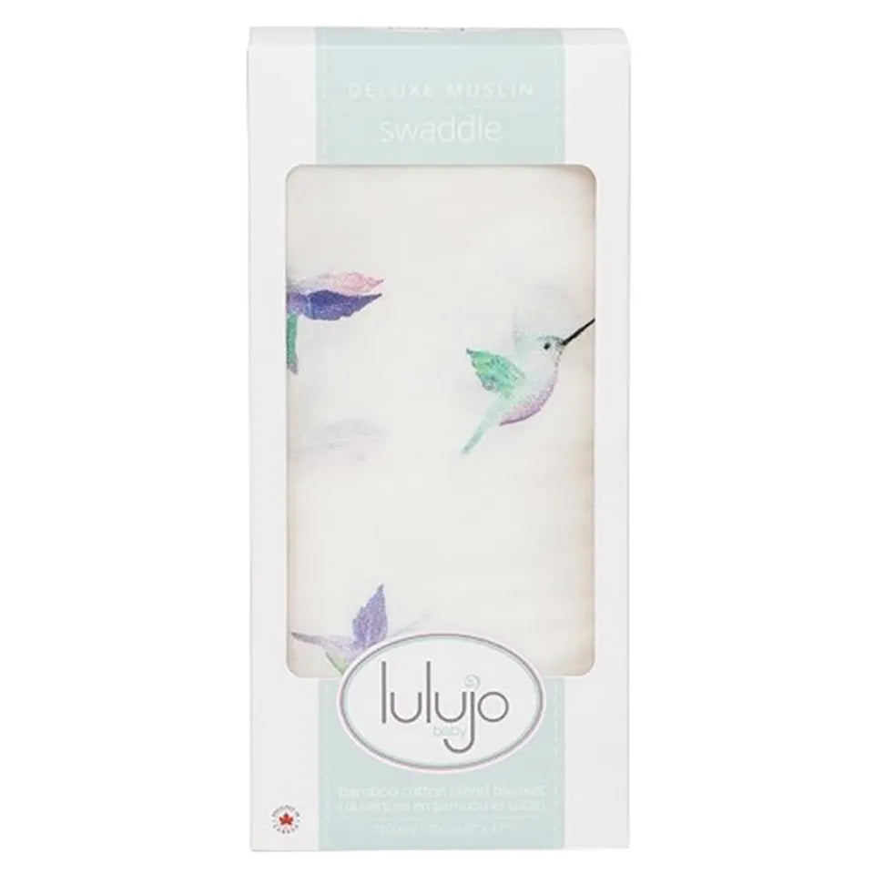 Lulujo Bamboo Swaddle - Hummingbird - Laadlee