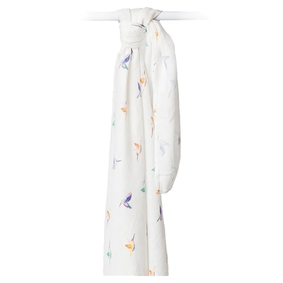 Lulujo Bamboo Swaddle - Hummingbird - Laadlee