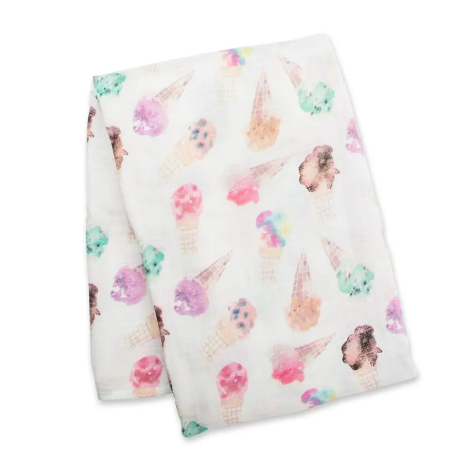 Lulujo Bamboo Swaddle - Ice Cream - Laadlee