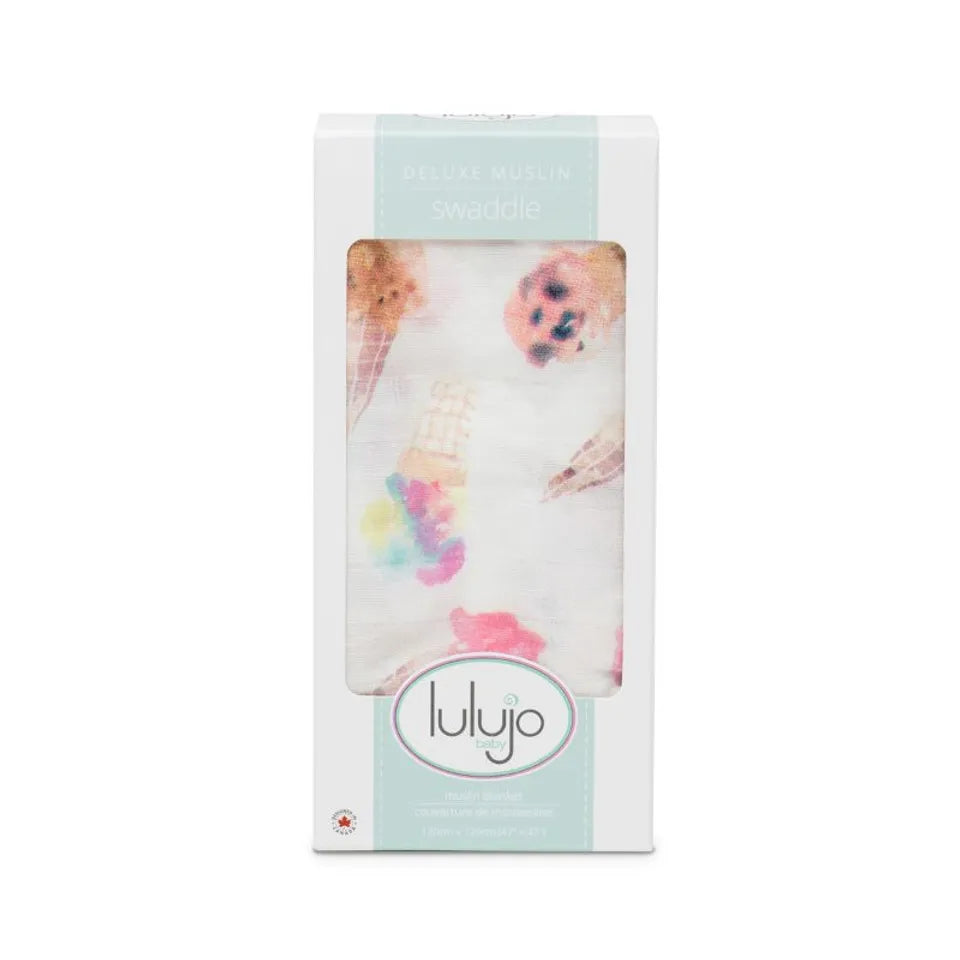 Lulujo Bamboo Swaddle - Ice Cream - Laadlee