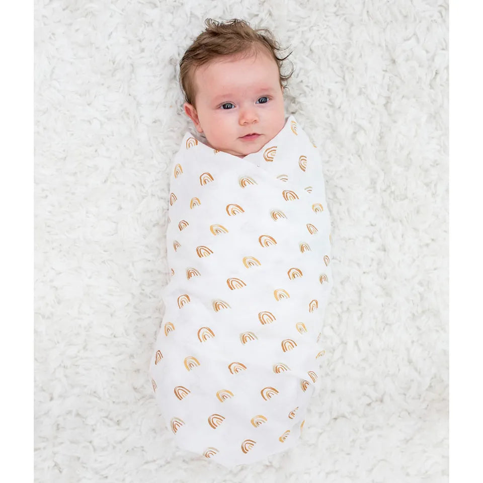 Lulujo 2-pack Cotton Swaddles - Rainbow / Suns - Laadlee