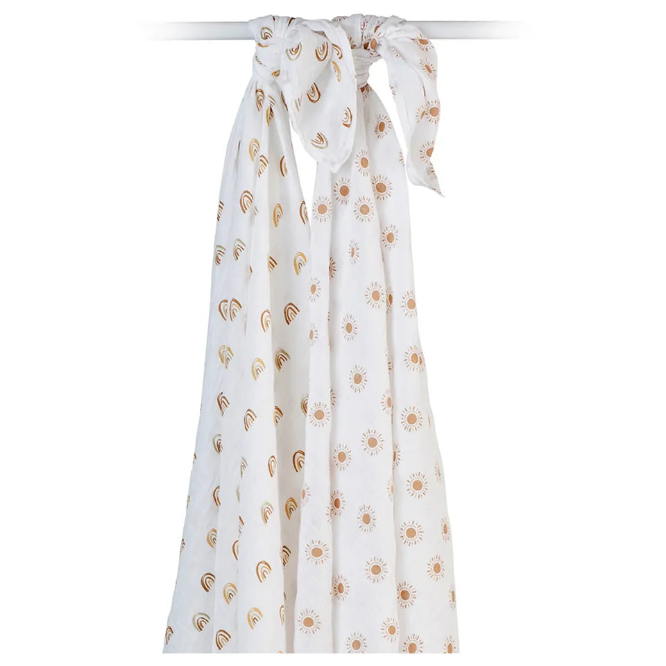 Lulujo 2-pack Cotton Swaddles - Rainbow / Suns - Laadlee