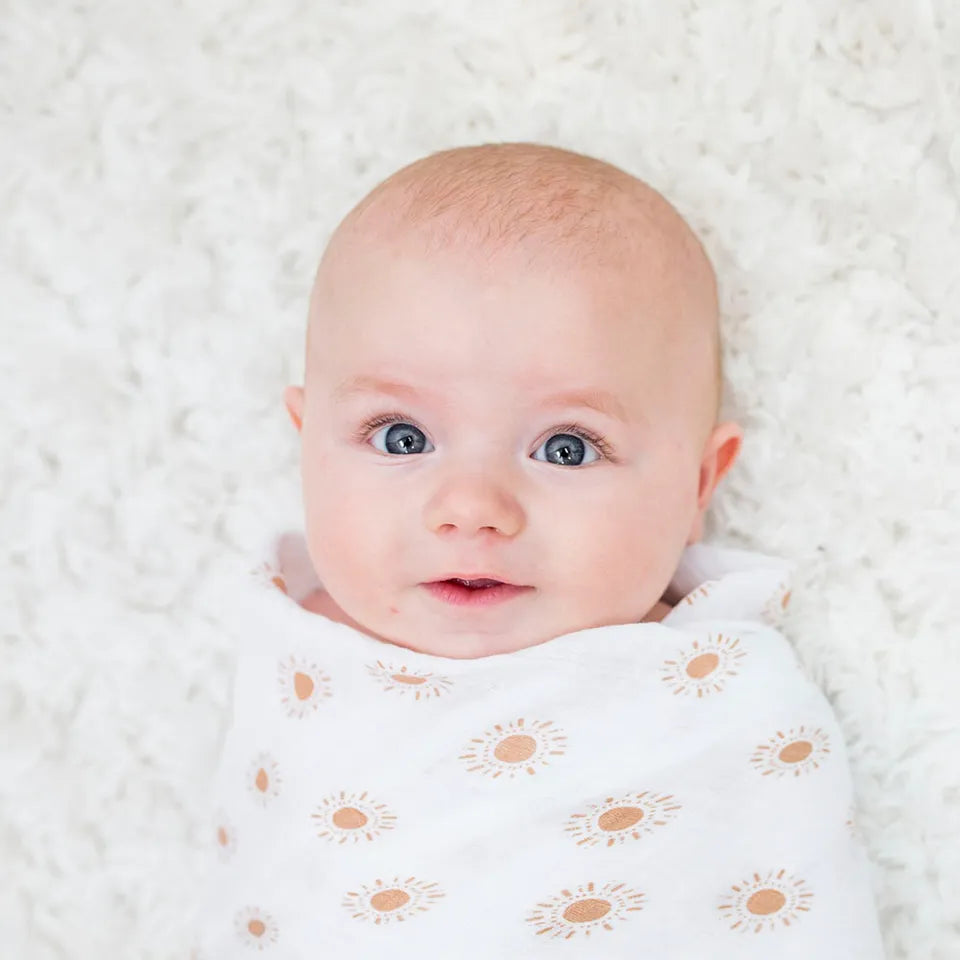 Lulujo 2-pack Cotton Swaddles - Rainbow / Suns - Laadlee