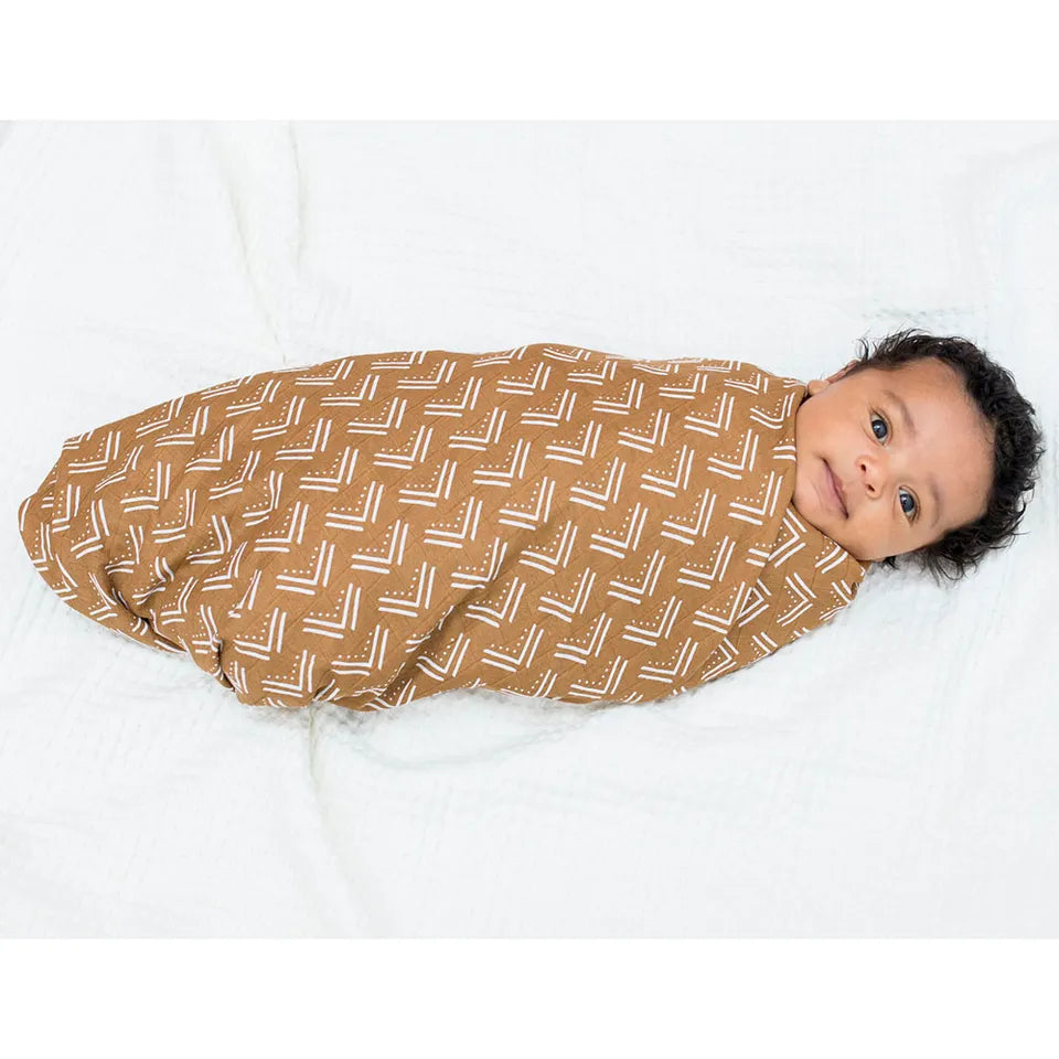 Lulujo 2-pack Cotton Swaddles - Mudcloth / Black Birds - Laadlee