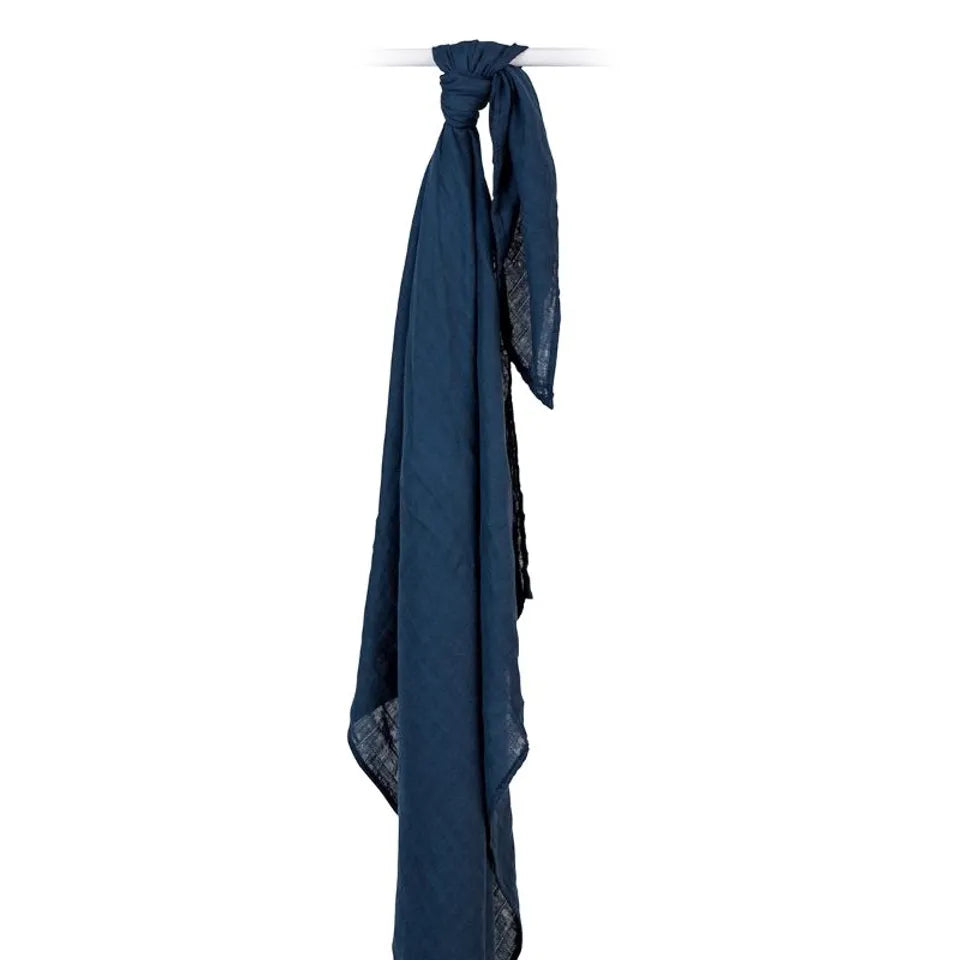 Lulujo Bamboo Swaddle - Navy - Laadlee