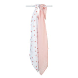 Lulujo 2-pack Cotton Swaddles - Strawberry & Ballet Slipper - Laadlee
