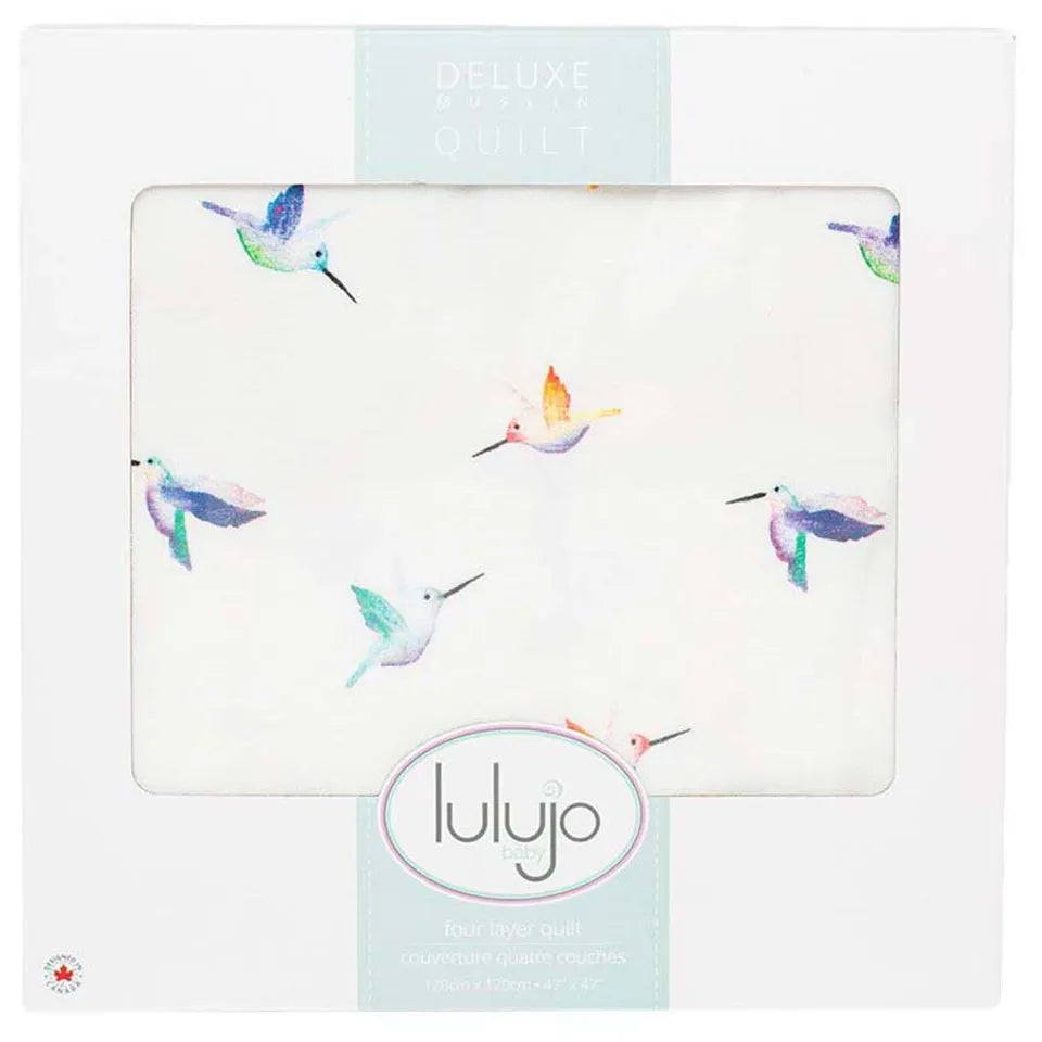 Lulujo Bamboo Crib Quilt - Hummingbirds - Laadlee