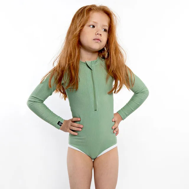 Beach & Bandits Basil Ribbed Swimsuit - Laadlee