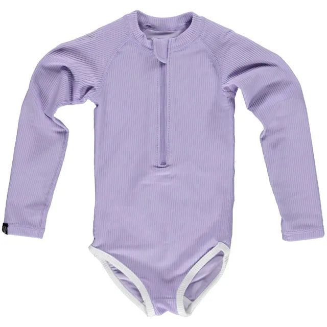 Beach & Bandits Lavender Ribbed Swimsuit - Laadlee