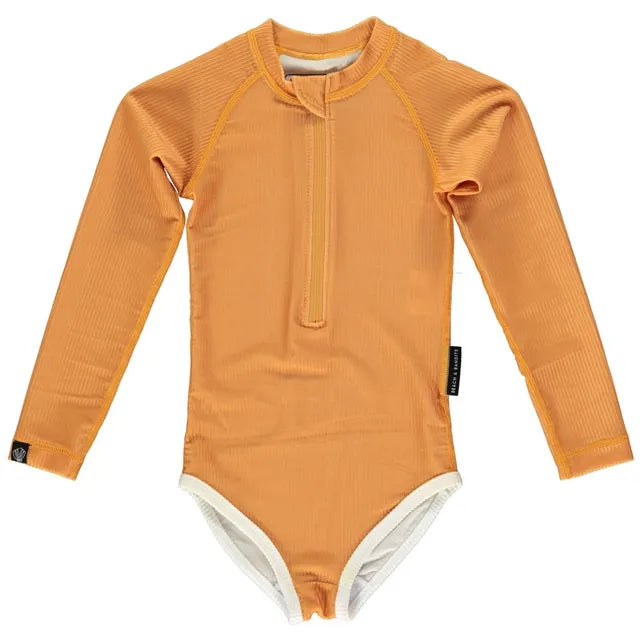 Beach & Bandits Golden Ribbed Swimsuit - Laadlee