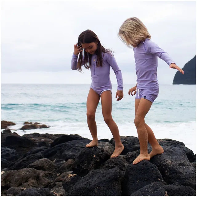 Beach & Bandits Lavender Ribbed Baby Swimshort - Laadlee