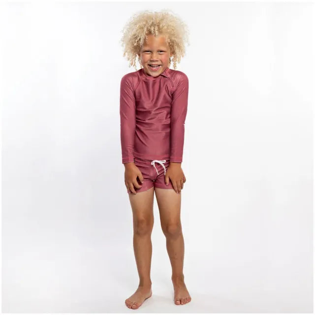 Beach & Bandits Garnet Ribbed Baby Tee - Long Sleeve - Laadlee