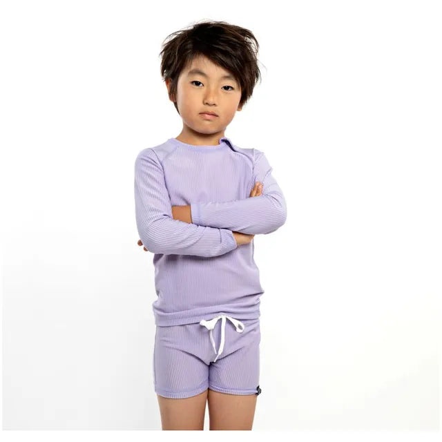 Beach & Bandits Lavender Ribbed Baby Tee - Long Sleeve - Laadlee
