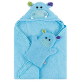 Zoocchini Baby Hooded Towel - Henry the Hippo - Laadlee