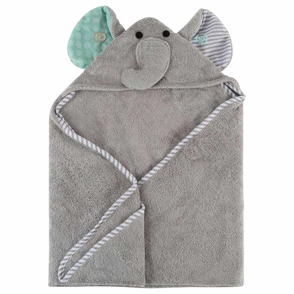 Zoocchini Baby Hooded Towel - Ellie the Elephant - Laadlee