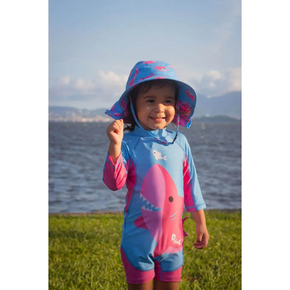 Zoocchini One Piece Surf Suit - Pink Shark - Laadlee