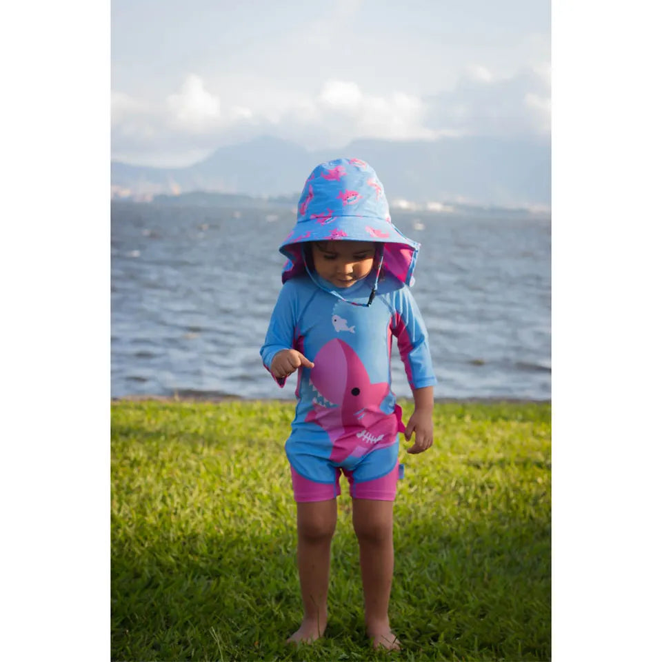 Zoocchini One Piece Surf Suit - Pink Shark - Laadlee