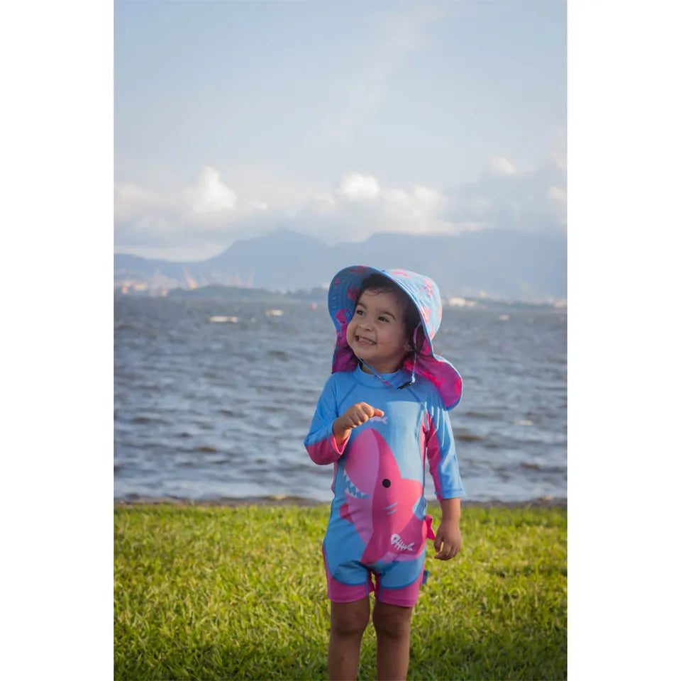 Zoocchini One Piece Surf Suit - Pink Shark - Laadlee