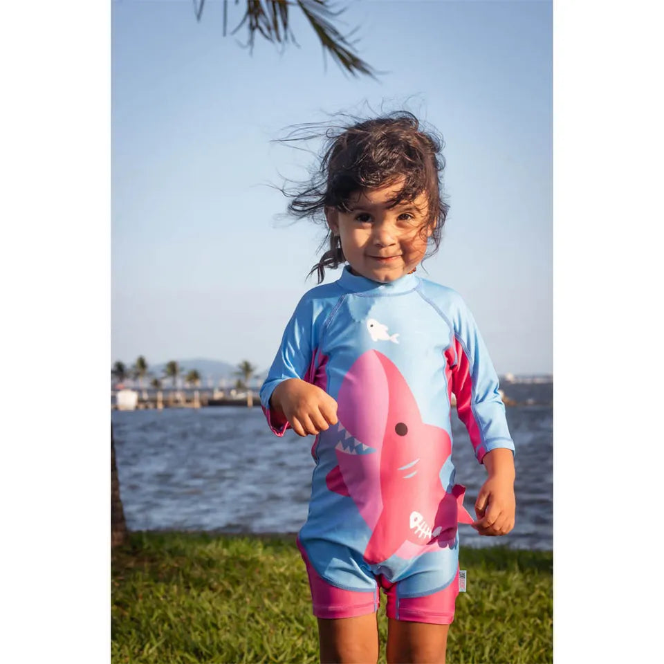 Zoocchini One Piece Surf Suit - Pink Shark - Laadlee