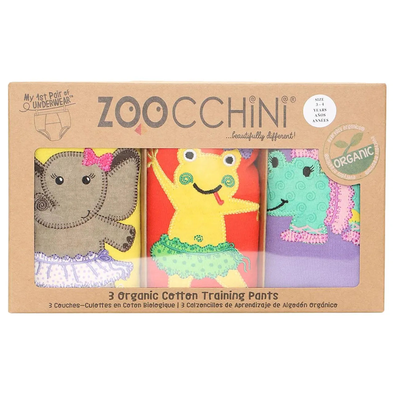 Zoocchini 3 Piece Organic Potty Training Pants Set - Girls - Ballerina Gals - Laadlee
