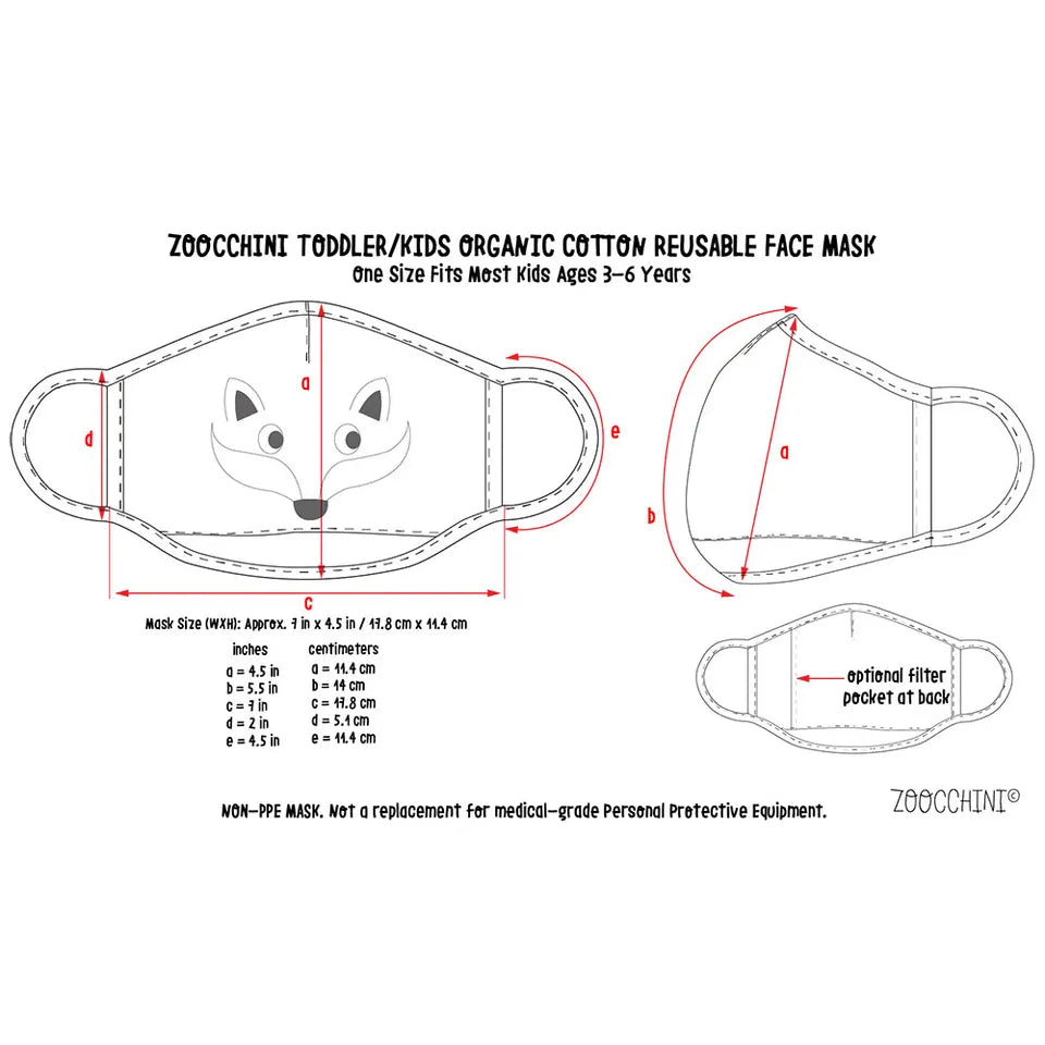 Zoocchini Kids Organic Reusable Cloth Face Masks 3 Pc Set - Shark - Laadlee