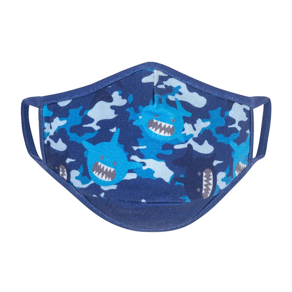 Zoocchini Kids Organic Reusable Cloth Face Masks 3 Pc Set - Shark - Laadlee