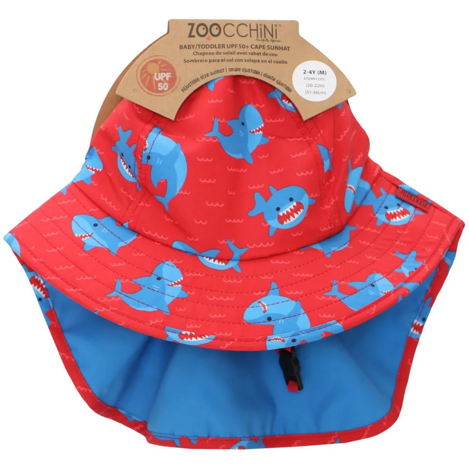 Zoocchini UPF50+ Cape Sunhat - Blue Shark - Laadlee