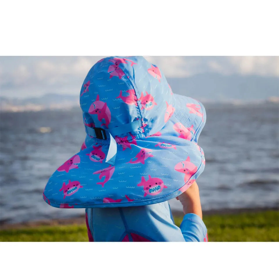 Zoocchini UPF50+ Cape Sunhat - Sophie the Shark - Laadlee