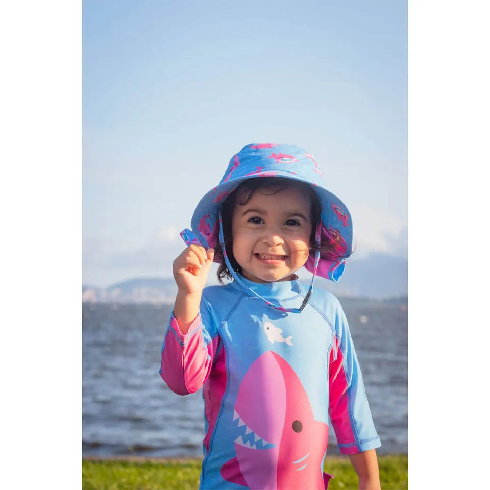 Zoocchini UPF50+ Cape Sunhat - Sophie the Shark - Laadlee