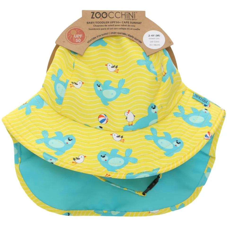 Zoocchini UPF50+ Cape Sunhat - Seal - Laadlee