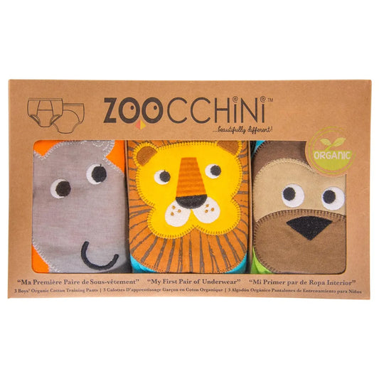 Zoocchini 3 Piece Organic Potty Training Pants Set - Boys - Safari Friends - Laadlee