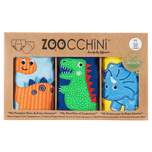 Zoocchini 3 Piece Organic Potty Training Pants Set - Boys - Jurassic Pals - Laadlee