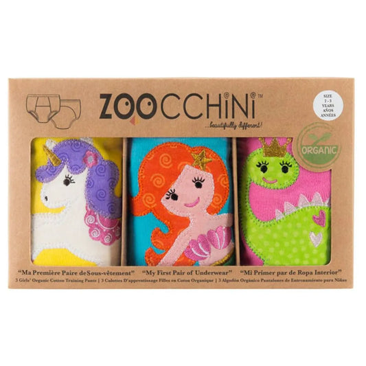 Zoocchini 3 Piece Organic Potty Training Pants Set - Girls - Fairy Tails - Laadlee