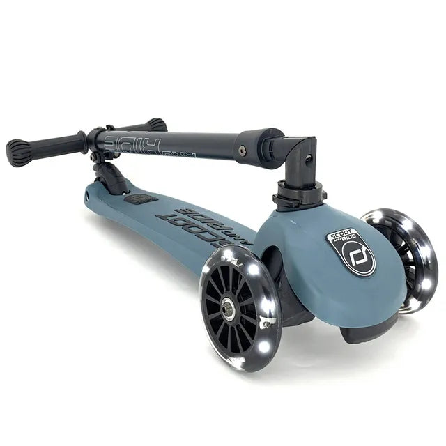 Scoot & Ride Highwaykick 3 LED - Steel - Laadlee