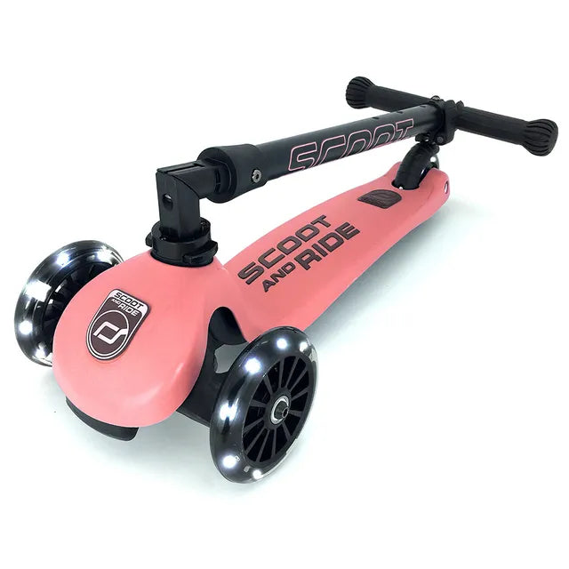 Scoot & Ride Highwaykick 3 LED - Peach - Laadlee