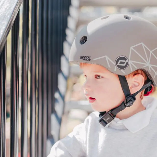 Scoot & Ride Baby Helmet XXS-S - Brown Lines - Laadlee