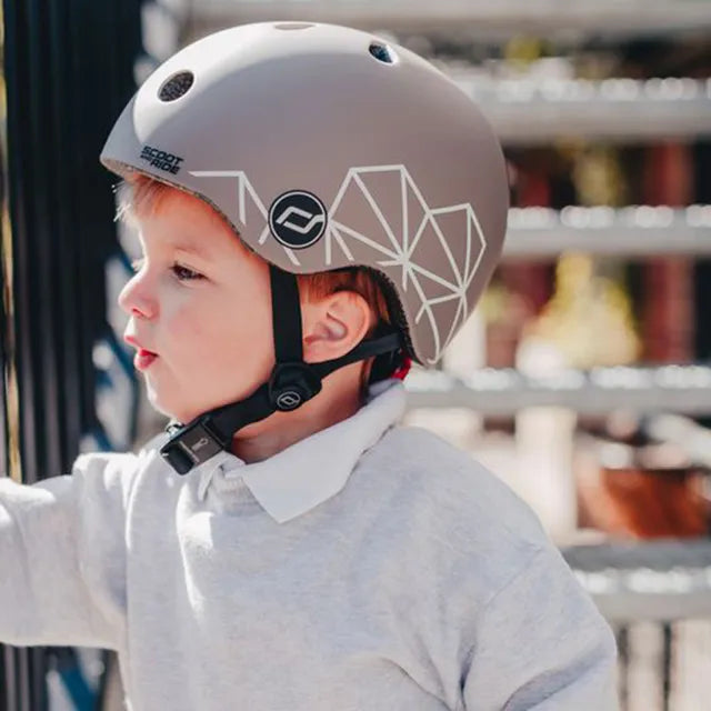 Scoot & Ride Baby Helmet XXS-S - Brown Lines - Laadlee